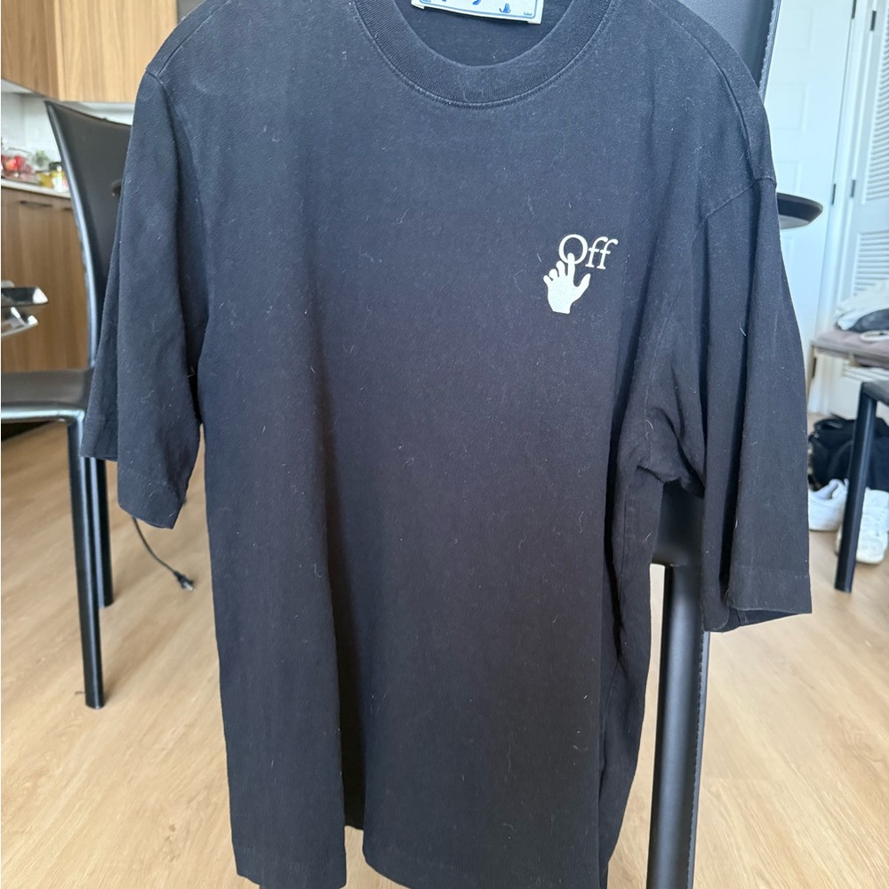 Off-White Black Logo Tee M | Designer Streetwear - Picture 3 of 4